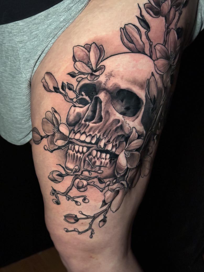 Black in Skull Tattoo