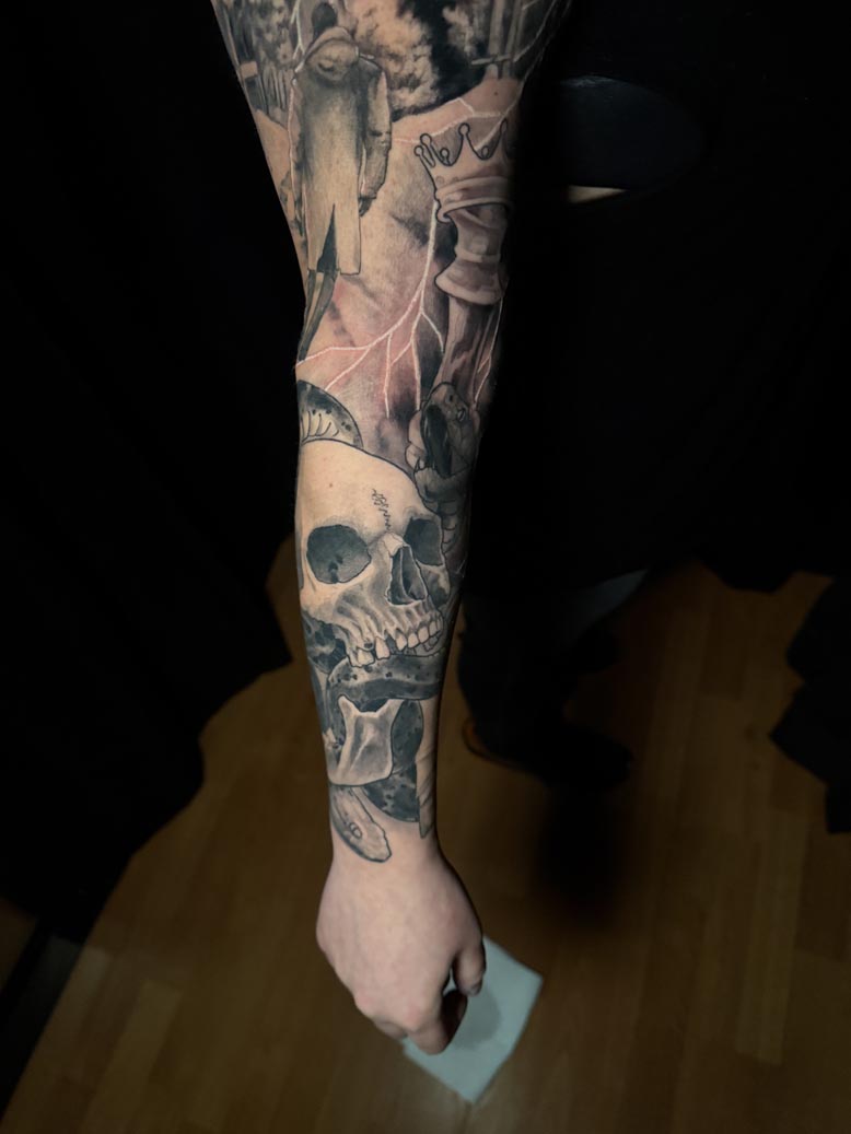 Black Ink Tattoo Sleeve