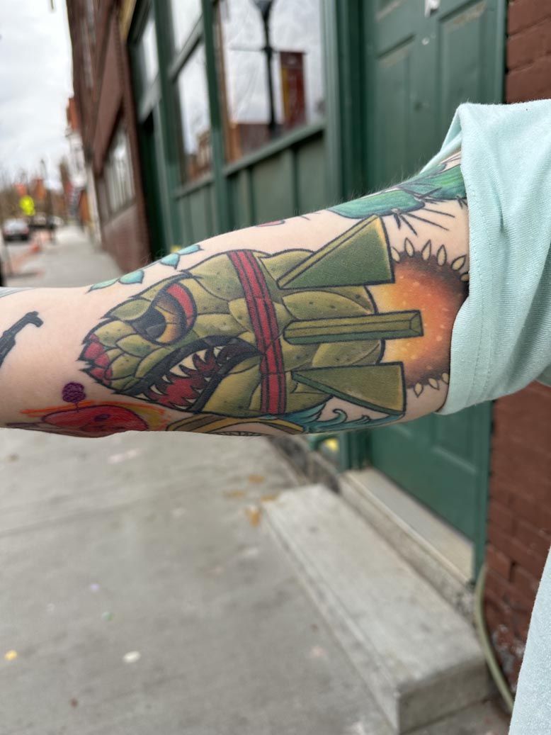 Colorful bomb tattoo