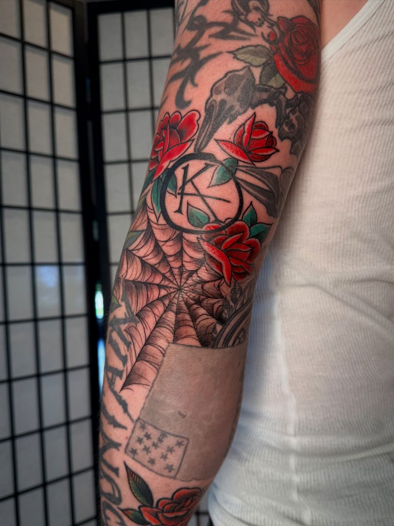 Colorful arm tattoo