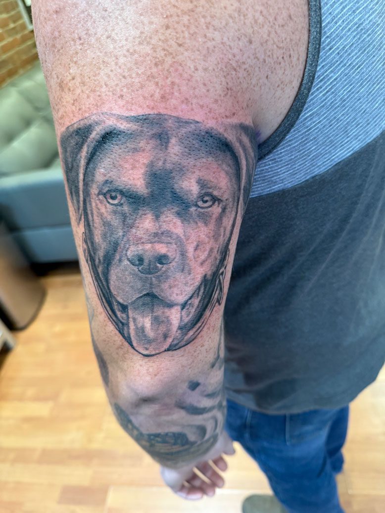 Dog portrait tattoo